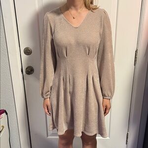 Chenault Taupe Long Sleeve Dress